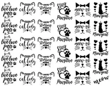 Crazy Cat Lady 34 pcs 1 Inch Black Fused Glass Decals