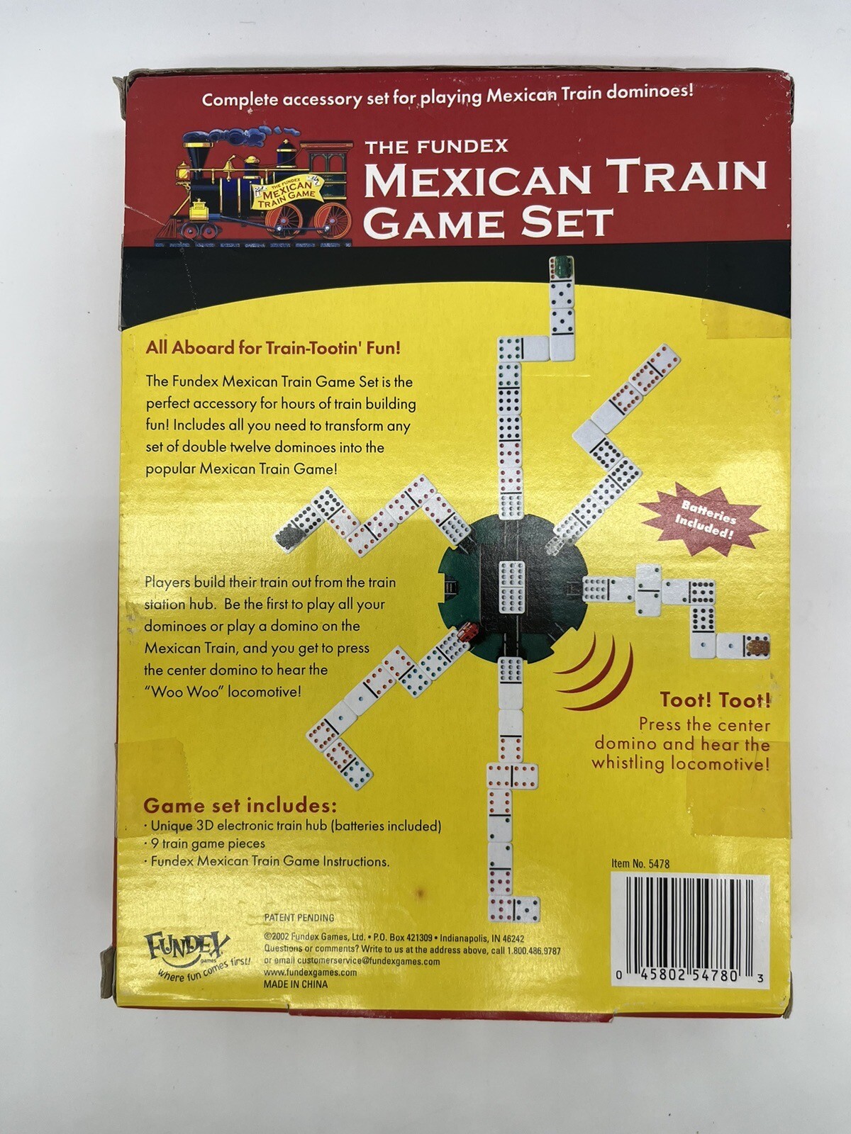 Fundex Vintage Mexican Train Game Set for Dominos 2002 Whistling