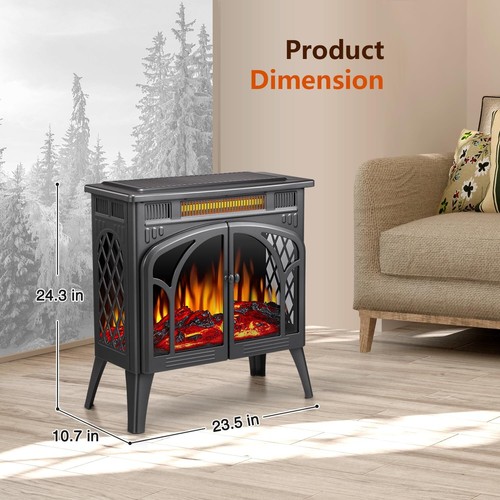 YUKOOL Freestanding Indoor Electric Fireplace Heater, Overheating Protection. - Picture 19 of 48