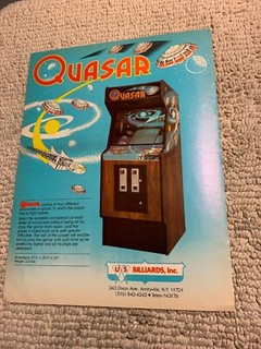 11-8 1/4” Quasar US Billiards arcade video game FLYER AD
