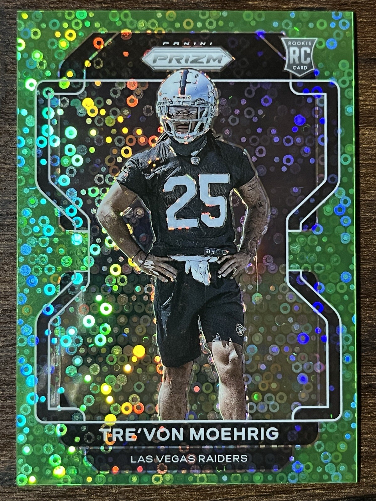 Trevon Moehrig Panini Prizm #393 No Huddle Neon Green