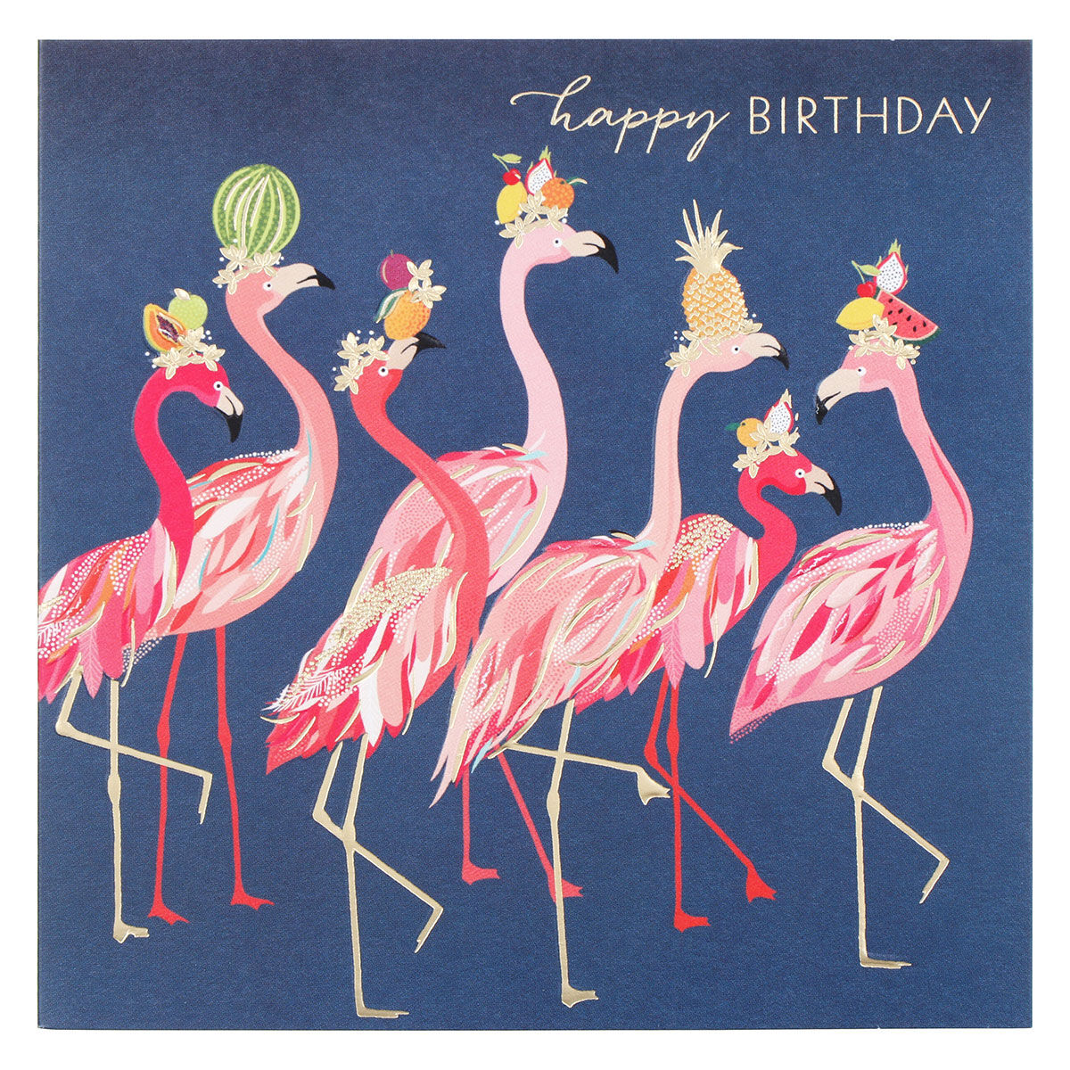 Sara Miller Flamingos Birthday Card - The Art File Greeting Card Made in the UK