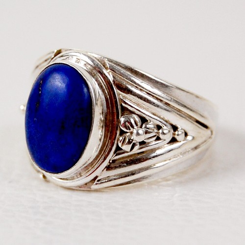925 Silber Lapislazuli Stein Rosegold/vergoldet Handarbeit schöner Damenring