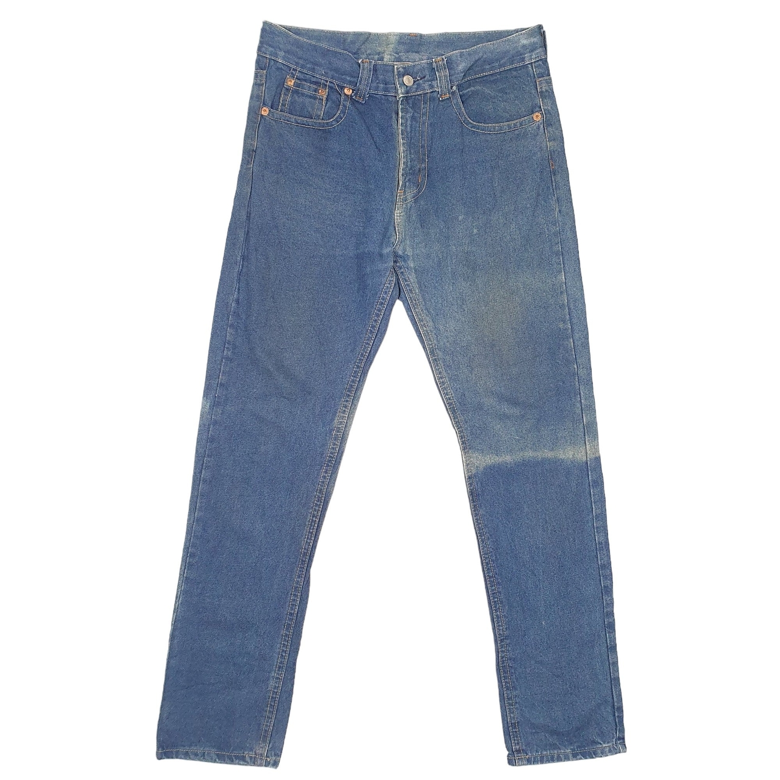LEVIS 901 Jeans Straight Fit Blue Denim Trousers Mens W34 L34 image 2