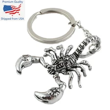  3D Scorpion Bug Insect Silver Pendant Keychain Gift Key Chain