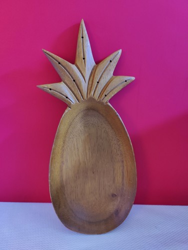 2 Vintage Hawaii Monkey-Pod Wood Pineapple Bowls By Blair's Carved In Siam - Picture 2 of 12