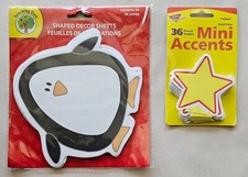 School, Teaching Tree Decor Penguin Sheets and Mini Star Accents / New