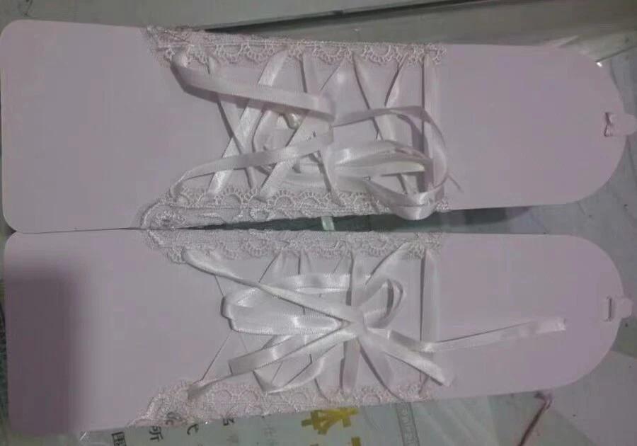 GUANTES SIN DEDOS SATINADOS DIAMANTES DE IMITACIÓN BODA ENCAJE MARFIL ESTILO VINTAGE Foto 4 de 4