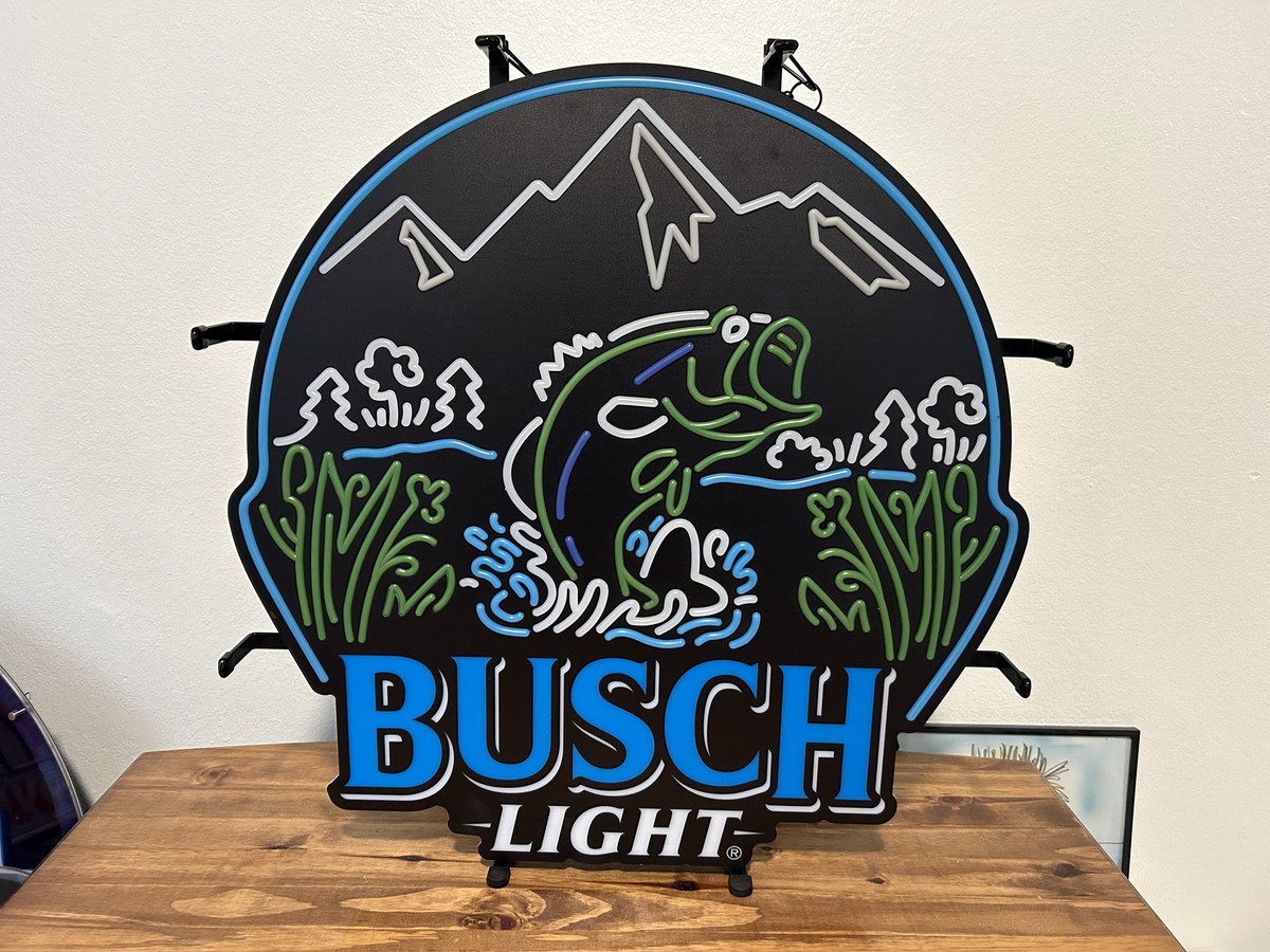 釣り　フィッシング　BUSCH LIGHT 飾り物　オシャレ 🌟 New Busch Light Trout Fishing Beer Bar Wood Full Color Vibrant