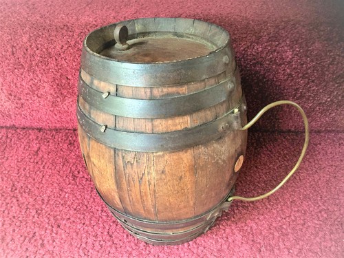 Antique Primitive Wooden Rundlet Rum Keg
