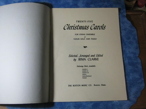 VINTAGE TWENTY-FIVE CHRISTMAS CAROLS For Violin and Piano SC 1952 Irma Clarke VG - Picture 2 of 6