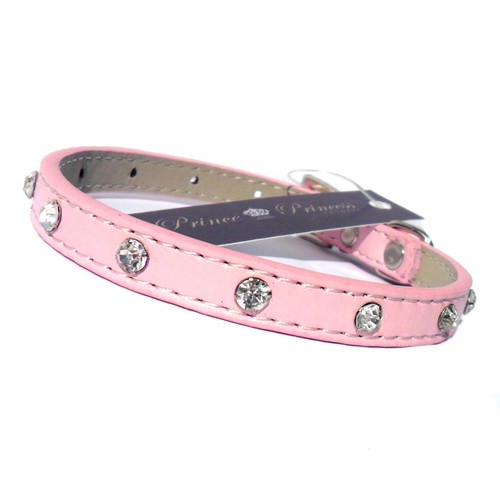 Diamante Crystal Dog Collar / Lead / Set Puppy Rhinestone Baby Pink Blue 6-14" - Picture 31 of 33