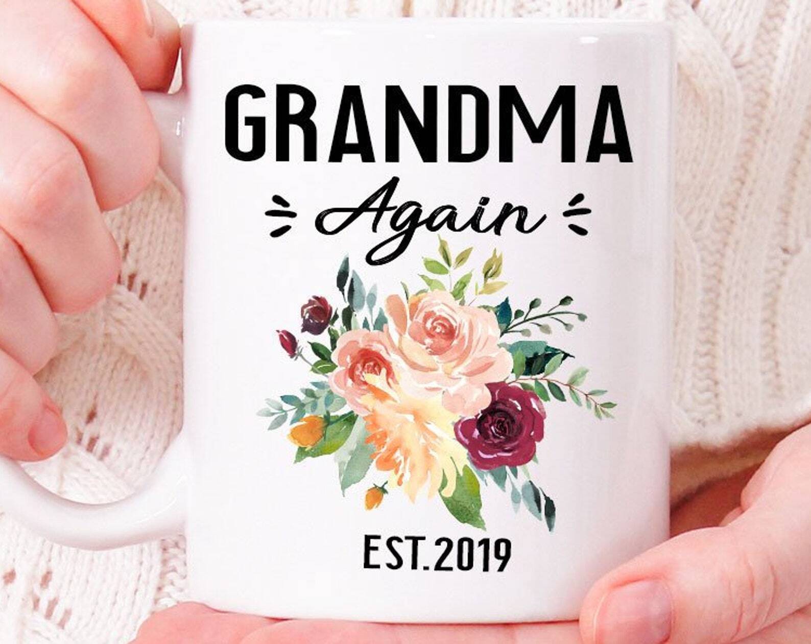 Grandma Again Mug New Grandma Grandma Gift Grandma To Be Coffee Mug Personalized
