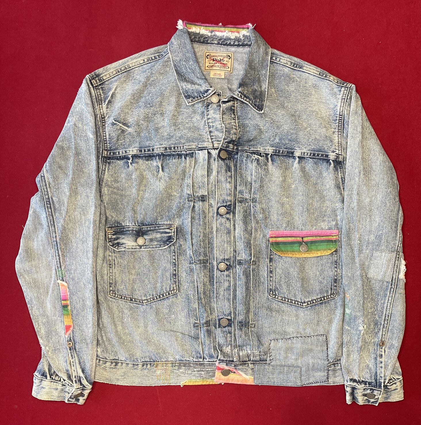 NWOT Polo Ralph Lauren Men's Big & Tall Renton Striped Patch Denim Jean Jacket