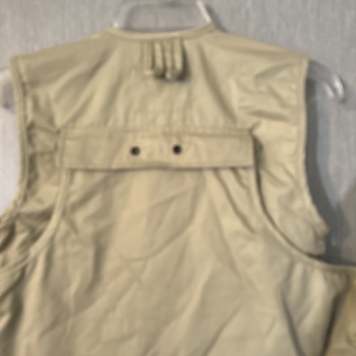 Vtg Master Sportsman Outdoor Utility Vest Sz M Khaki Multi Pocket Rugged Fishing - Picture 10 of 14