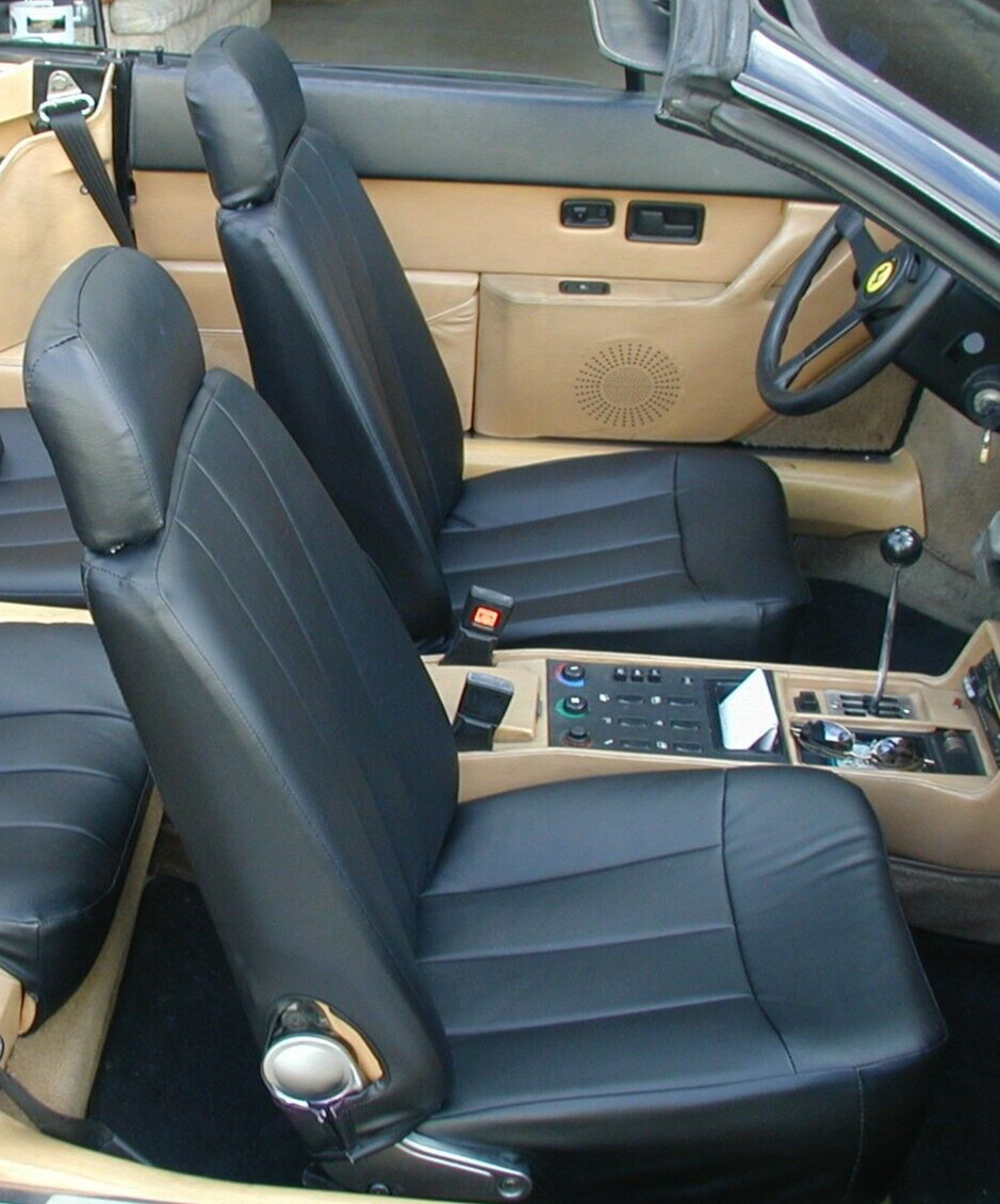FERRARI MONDIAL 83-85 LEATHER-LIKE CUSTOM FIT MADE 2 FRONT SEAT COVERS 13 COLORS
