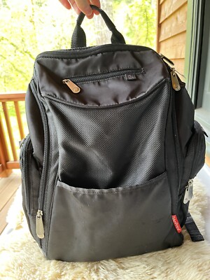 Fisher-Price Adjustable Strap Baby Diaper Bag Backpack Insulated Bottle  Pocket