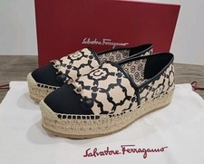 Salvatore Ferragamo Kim Gal Wedge Espadrille Shoes Women 6 C New In Box