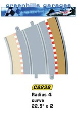 Greenhills Scalextric Radius 4 Curve Outer Borders  Barriers x 4 C8238 - BNI...