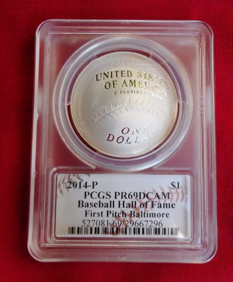 2014 PGCS PR69DCAM Baseball HOF Baltimore 1st Pitch signed 1 oz Silver pop 24 - Image 2 of 3