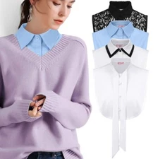 Women False Collar Fake Half Shirt Blouse Ladies Detachable Necks Clothes Decor