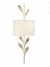 BROCHE 2 LIGHT ANTIQUE GOLD SCONCE BY CRYSTOR...