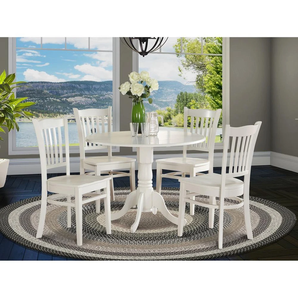 5 Piece Kitchen Table & Chairs Set Includes a Round Dining Room Table with... - Image 4 of 4