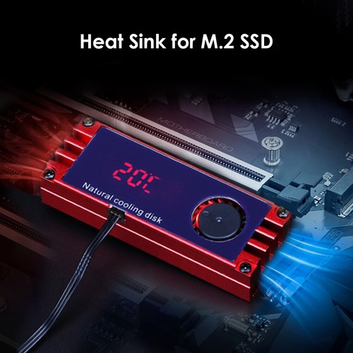 Dissipateur thermique SSD affichage numérique température M.2 avec ventilateur de refroidissement turbo - Photo 2/11