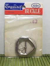 Vintage Roundish Silver Tone Belt Buckle Exquisite Product Lyntex Co USA 1 3/4"