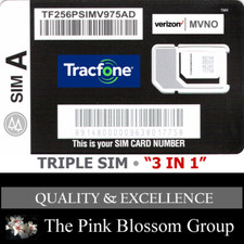 TRACFONE Triple SIM Card "3 in 1" NANO   CDMA 4GLTE Verizon MVNO   VZW NEW
