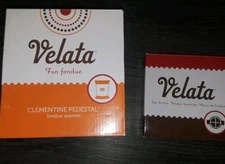 Velata Fun Fondue Warmer w/dividers & 4 sticks orange & White never used