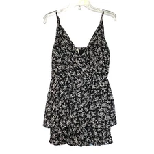ePretty Chicago Black & White Sleeveless V-Neck Romper Women's Size Medium