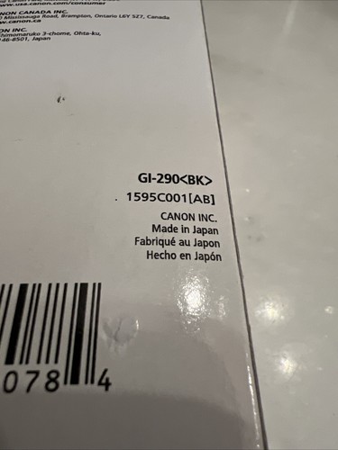 NEW OEM - CANON 290 135ml BLACK INK BOTTLE - GI-290 1595C001 Genuine - Picture 2 of 2