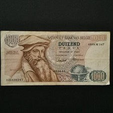 BILLET CIRCULE 1000 FRANCS MERCATOR 09 04 1965 BELGIQUE / BELGIUM