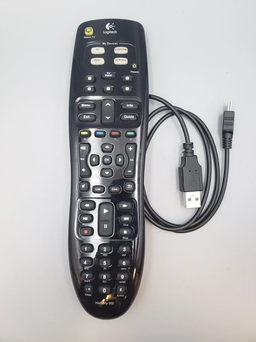 Almægtig komme ud for prop Logitech Harmony 300 Universal Remote Control &amp; USB Cord | eBay