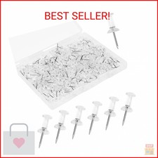 200 PCS Standard Clear Thumb Tacks Steel Sharp Point and Clear Plastic Head Push