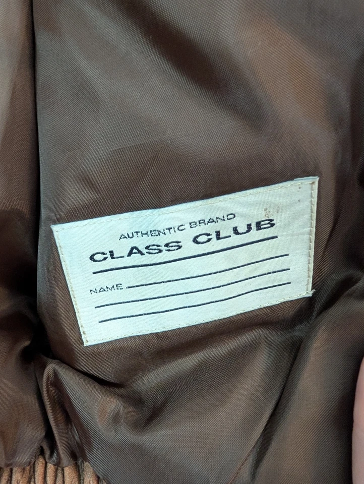 De Colección Años 90 Clase Club Cuero Bombardero Chaqueta Aviador Motocicleta Abrigo Niños 4-5 Unisex Foto 3 de 4