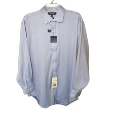 Crown  Ivy Classic Fit Cotton Stretch Blue Dress Shirt XL 17-17 1/2 32/33