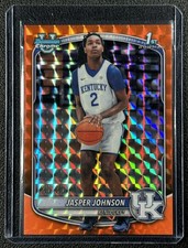 JASPER JOHNSON 2025-26 BOWMAN CHROME #BCP-6 1ST ORANGE GEOMETRIC REFRACTOR 25/25