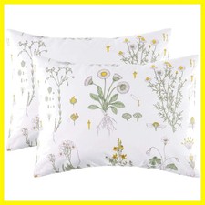 Floral Pillow Cases, 100 Cotton Fabric, Flower Cottagecore Botanical Cute Pa...