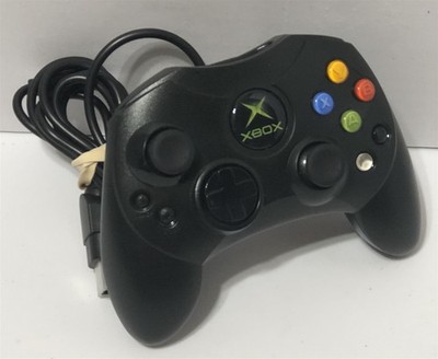 Original Microsoft Xbox Black S-Type Controller Wired Official - Refurbished