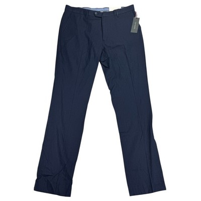 Tommy Hilfiger Mens Hall Modern Fit Linen Blend Suit Pants Navy Blue 36x34
