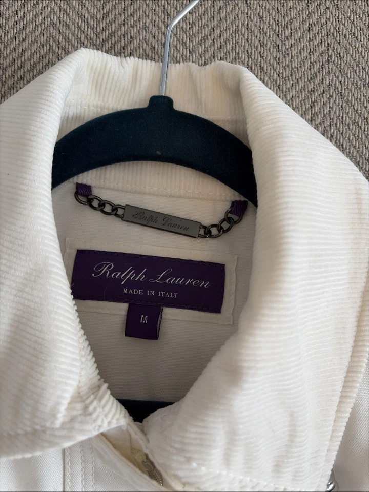 Jaqueta masculina Ralph Lauren etiqueta roxa branca tamanho M - Imagem 2 de 4