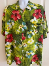 Jams World Men s Hawaiian Aloha Short Sleeve Shirt, XL, Puanani Green , Classic