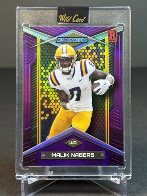 2023 Wild Card Alumination Malik Nabers RC Rookie Purple Rainbow Foil /50