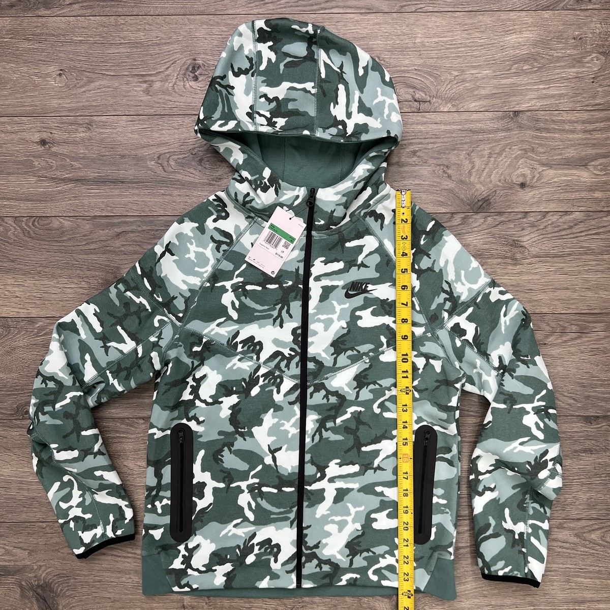Nike Tech Fleece Camo Full Zip Sweatshirt Jacket Sz XL Boys Green