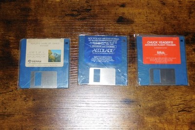 three 3.5' floppy disc games (MS DOS, IBM PC) untested