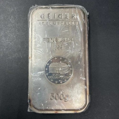 500 Gram G Geiger Silver Bar .999 Fine Silver Edelmetalle Germany