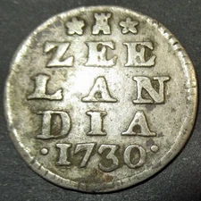 COA Silver 1730 Colonial Old Dutch Colonial New York Dime Zeelandia Lion Dime