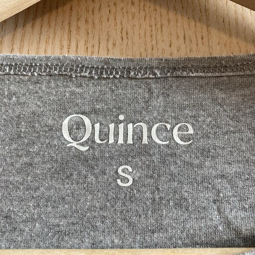 Quince Bamboo Jersey Maternity Long Sleeve Boxy Tee Shirt Top Size Small Gray - Picture 3 of 6